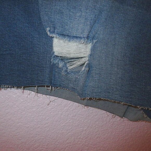 Vtg Y2K Embellished Jean Shorts Plus Size 22 Stretch Denim Cut Offs High Rise - Picture 4 of 9